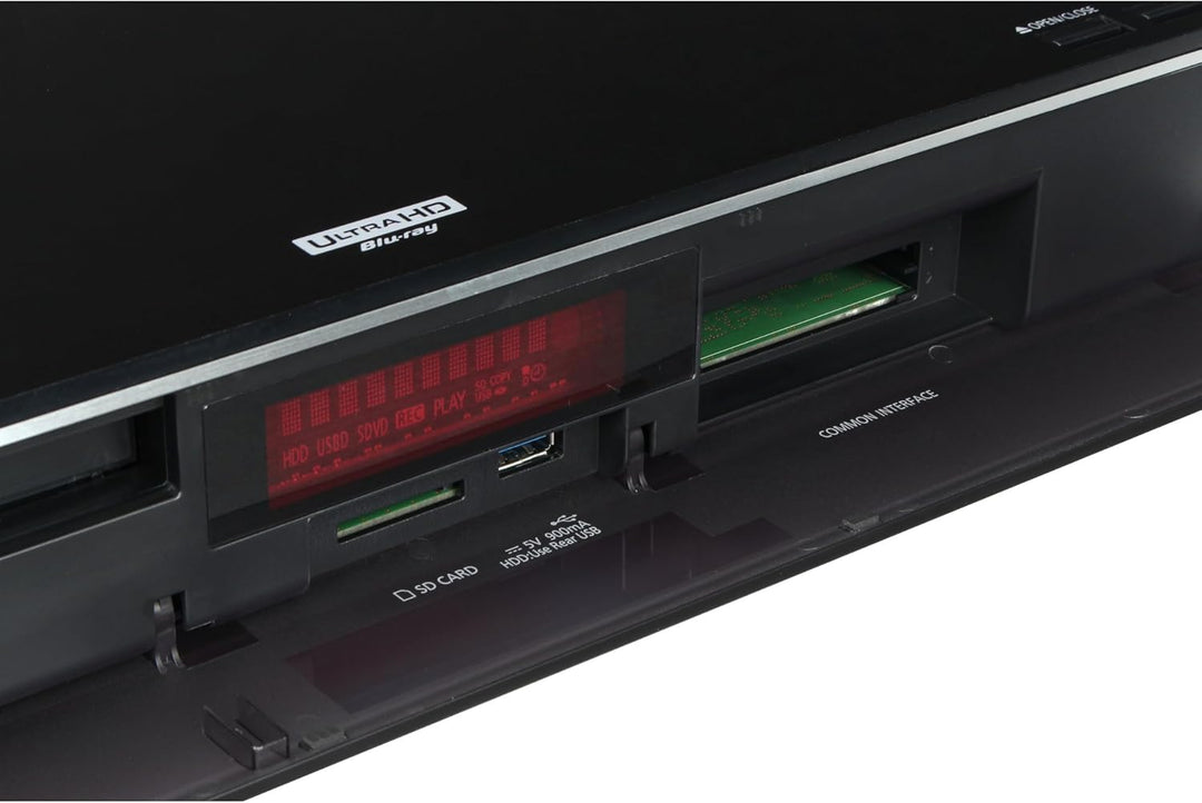 Panasonic DMR-UBC90EGK Ultra HD Blu-ray Recorder (2TB HDD, 4K Blu-ray Disc, UHD TV Kabelempfang, 3 x