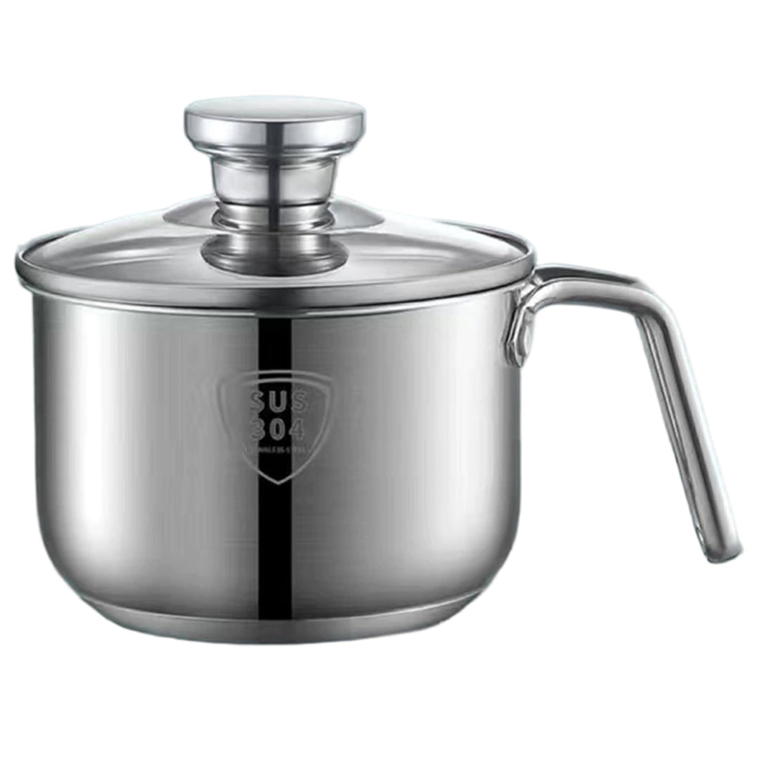 Milchtopf, 2400 ml, Edelstahl-Topf mit Ausguss, Milchwärmer, Topf mit Glasdeckel und Griff zum Koche
