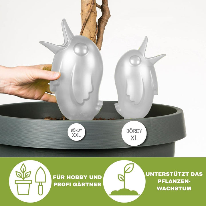 Scheurich Wasserspeicher Bördy XL | 2X Weiss | 620ml Füllmenge | Bewässerungskugel klein mit Ton Fus