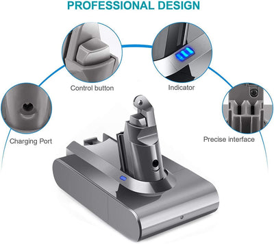 Upgraded 6000mAh V6 Ersatzakku für Dyson V6 Akku DC58 DC62 DC59 DC61 Animal DC58 DC62 DC59 DC61 Anim