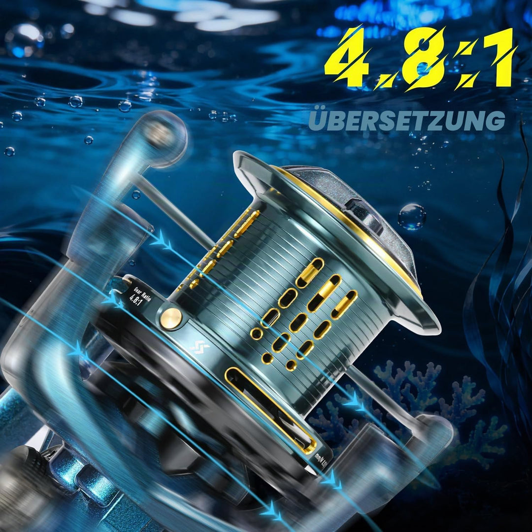 Spinnrollen - 10000/12000/14000 Serie 18+1 Edelstahl-Kugellager 14,5 kg Widerstand 4,8:1 Übersetzung