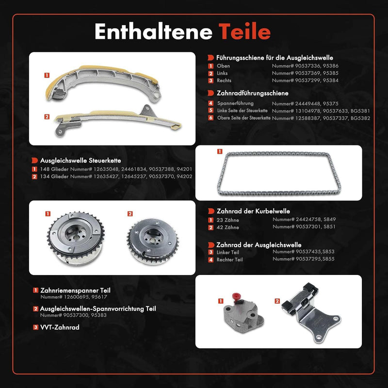 Frankberg Steuerkettensatz Nockenwellenversteller Kompatibel mit A.u.r.i.s 2009-2013 Corolla 2013 IQ