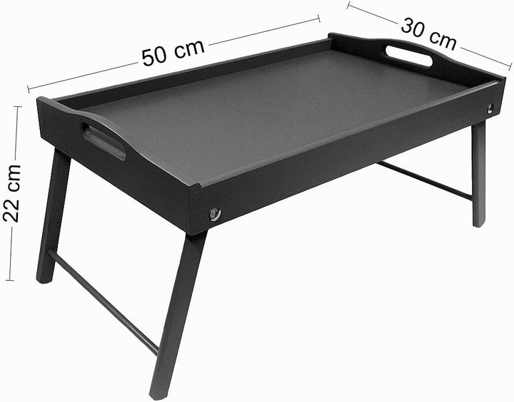 COLLECTOR Betttablett - Frühstückstablett aus Holz mit eingeklappten Beinen SCHWARZ