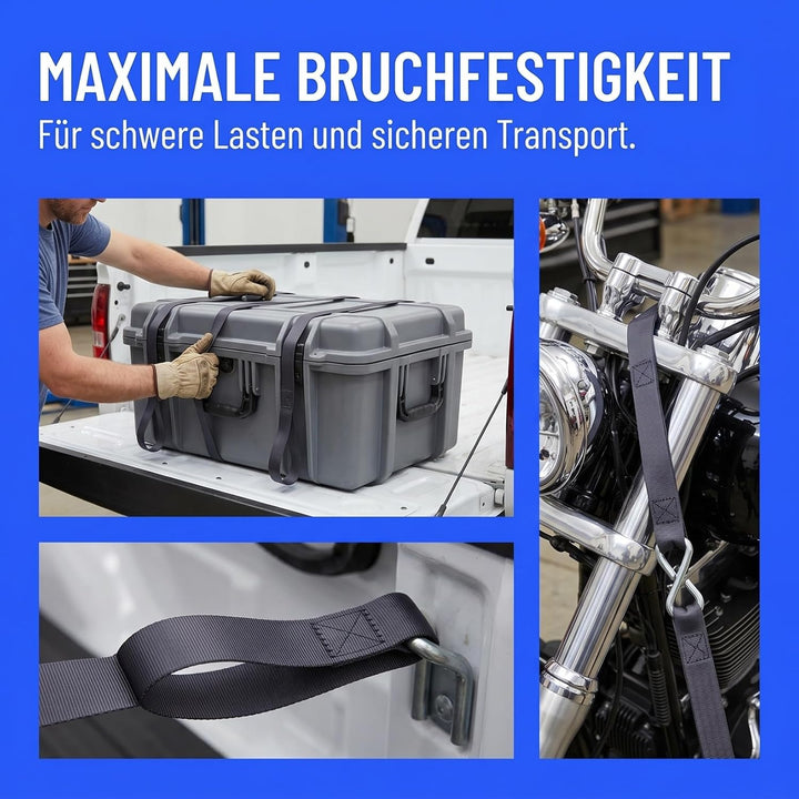 8 Stück Schlaufen Spanngurte aus Nylon 46cm Sicherheits Zurrgurte mit Hoher Bruchfestigkeit Kratzsch