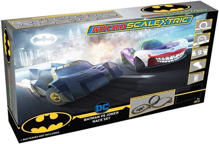 Micro Scalextric Batman vs Joker im Set, batteriebetriebenes Rennset, Batman vs Joker
