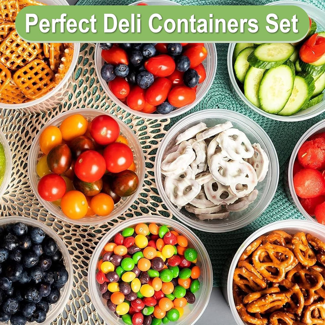 24 Sets Deli Container, 12oz&24oz, Kunststoffbehälter mit Deckel, Deli Cups & Food Container - BPA-f