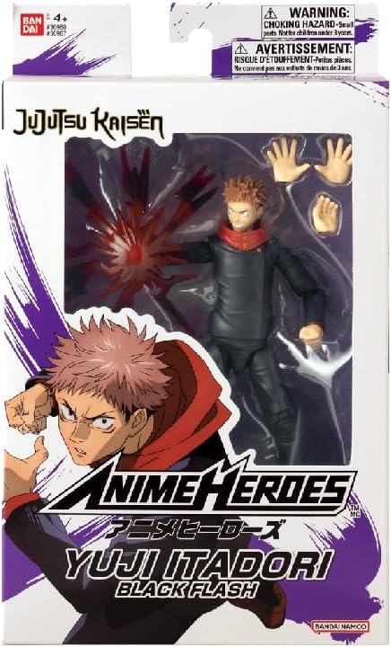 BANDAI - Anime Heroes - Jujutsu Kaisen - Action Figur 17 cm - Itadori Yuji Black Flash-Version- Gele