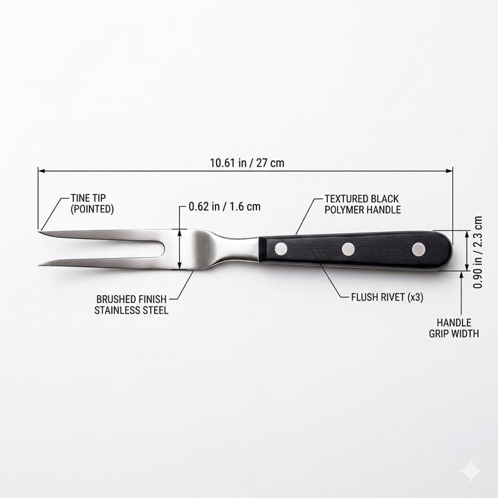 2 Stücke Fleischgabel mit Griff - Edelstahl Länge 16.5cm, Gesamtlänge 29cm Tranchiergabel Grillgabel