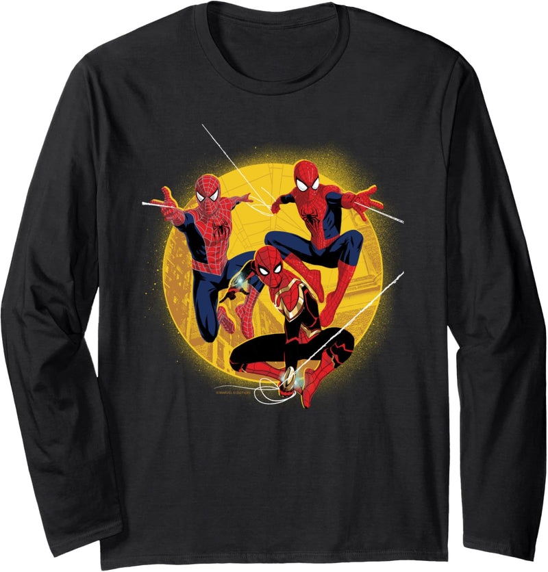 Marvel Spider-Man: No Way Home Spider-Men In Action Langarmshirt