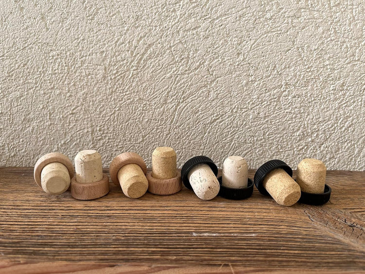 Griffkorken mit Holzgriff 19,5 mm | Holzgriffkorken | Presskork | Agglomeriert | Für Gin, Spirituose