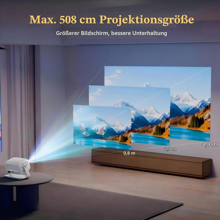Beamer 1080P, Projektor Heimkino 16000L mit Bluetooth 5.2＆WiFi 5G, Elektrische Fokus Projector Unter