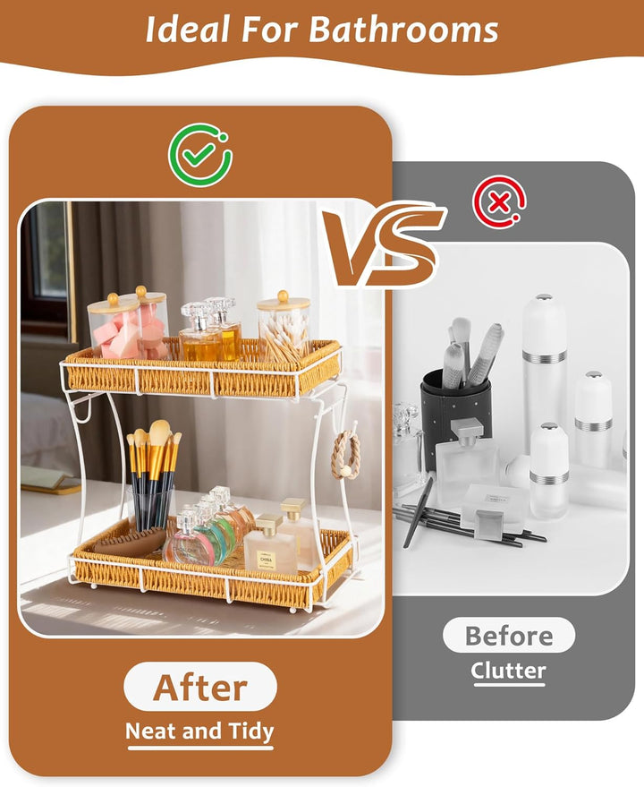 REFLYING Abnehmbarer Badezimmer Organizer, Skincare Parfüm Organizer, Küchen Organizer, Gewürzregal,