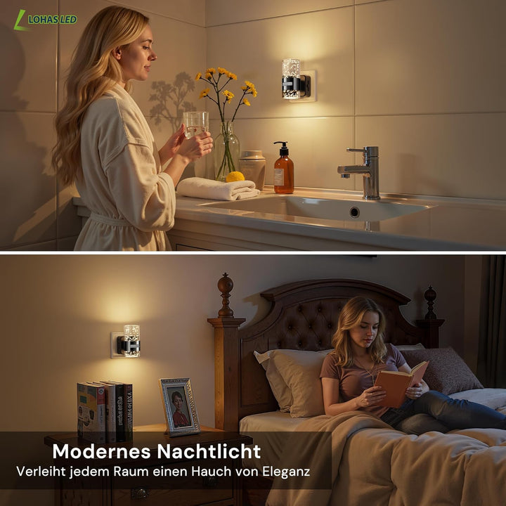 LOHAS-LED Nachtlicht Steckdose mit Bewegungssensor, Nachtlicht mit 3 Modi (EIN/AUTO/AUS), Einstellba