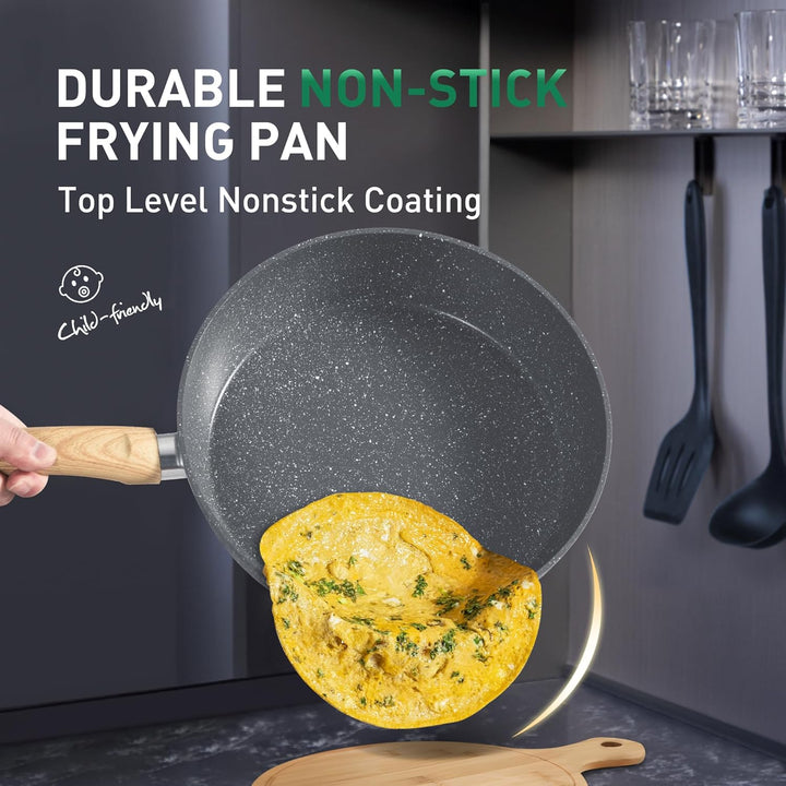 Kitchen Academy Topf und Pfannenset Topfset 12tlg Antihaft-Versiegelung Kochgeschirr Set mit Deckel,