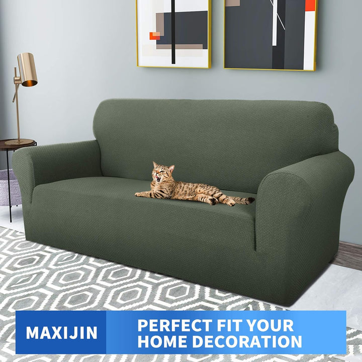 MAXIJIN Creative Jacquard Couchbezüge für 2-Sitzer, Super Stretch rutschfeste Liebessitz Sofabezug f