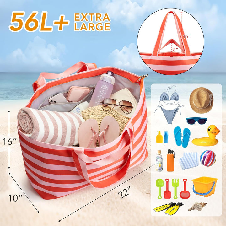 KALIDI Faltbare Shopper Reisetasche Strandtasche XXL,60L Extra grosse Holdall Weekender Gym Tasche m