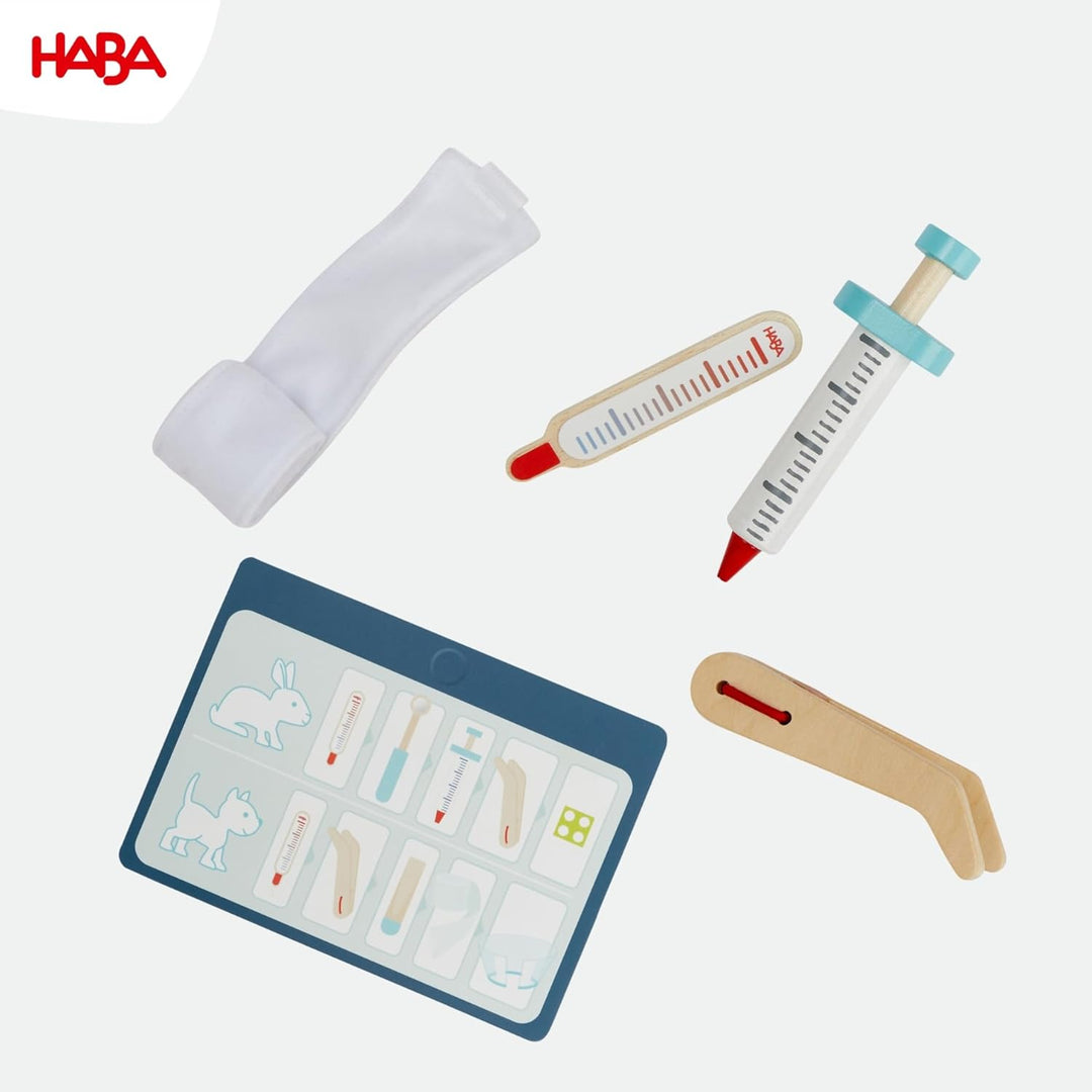 HABA Creative Play Tierarzt-Spielset – Holz-Tierpflege-Zubehör für Kinder – Perfekte Ergänzung für T