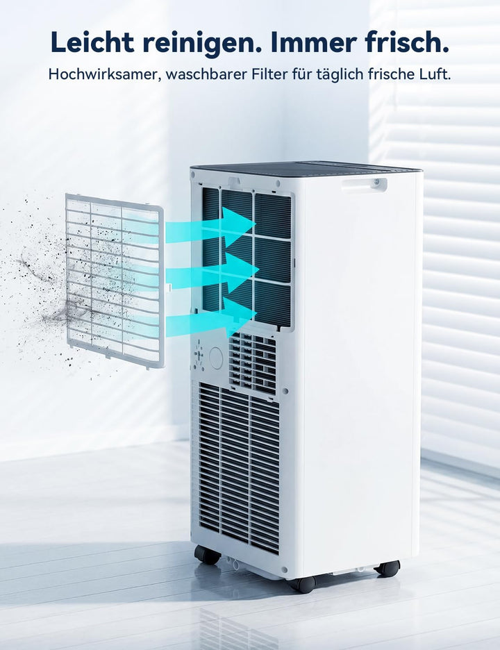 JUMMICO Mobile Klimaanlage 6000 BTU mit Abluftschlauch & Fensterkit, Medium