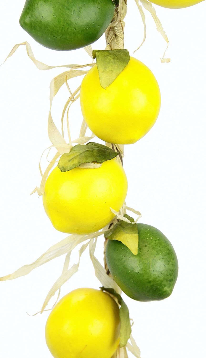 Künstlicher Zitronen/Limetten Zopf Girlande Hänger Obst Deko Plastik Realistische Früchte Gefälschte