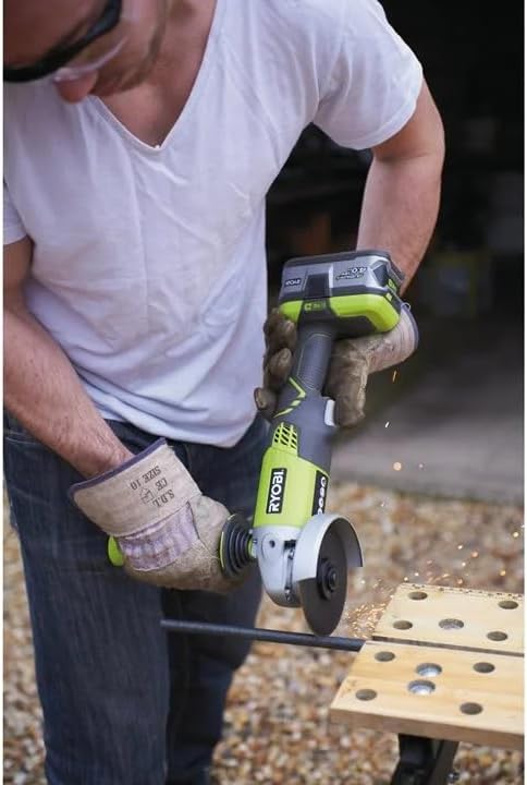 Ryobi 5133001903 R18AG-0 One+ Winkelschleifer, kabellos, abgewinkelt