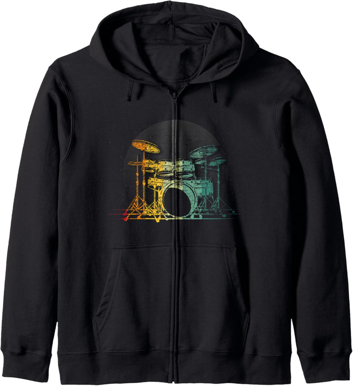 Retro Musikinstrument Schlagzeuger Drummer Schlagzeug Kapuzenjacke