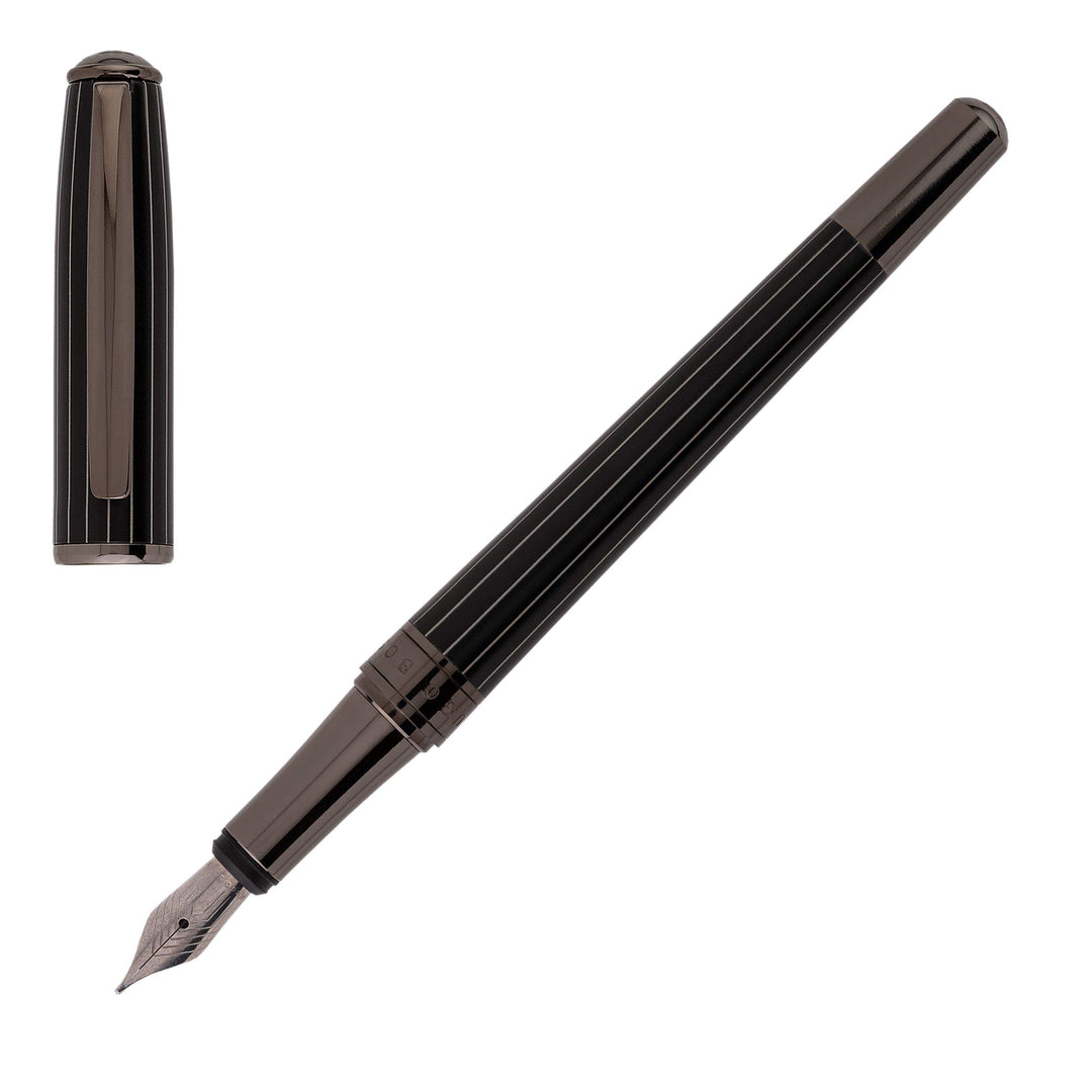 Hugo Boss Essential Glare Füllfederhalter Schwarz, Länge: 14,3 cm, HSI0582D
