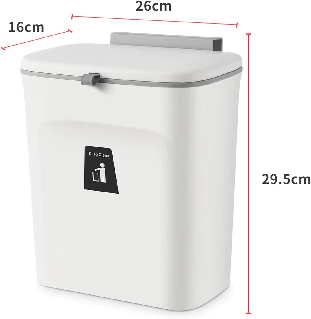 Homewell Komposteimer für Küche, Mülleimer Küche 9 Liter für Theken oder Unter der Spüle, Hängender