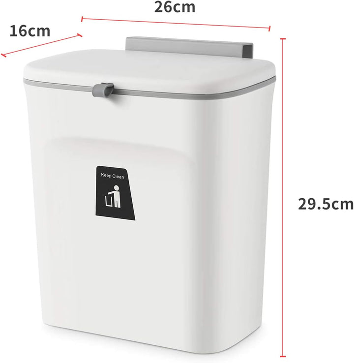 Homewell Komposteimer für Küche, Mülleimer Küche 9 Liter für Theken oder Unter der Spüle, Hängender
