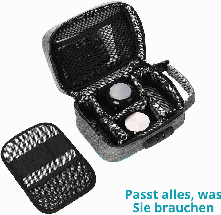 OZCHIN Geruchsdichte Tasche mit Zahlenschloss, abschliessbarer Boxbeutel, Reise-Aufbewahrungskoffer,