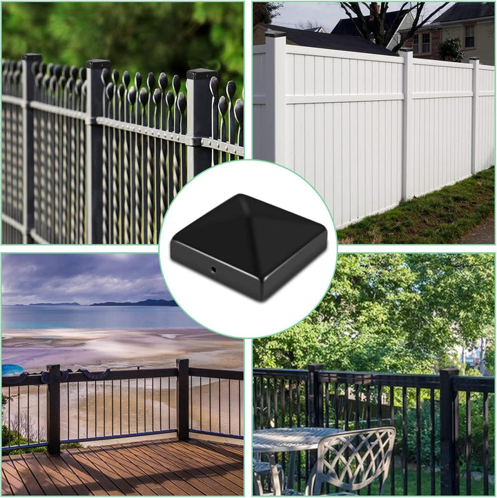 Sonnewelt Pfostenkappe, 10 Stück, 91mm*91mm Pfostenkappen Zaunkappe Abdeckkappe, mit Schrauben, Pfah