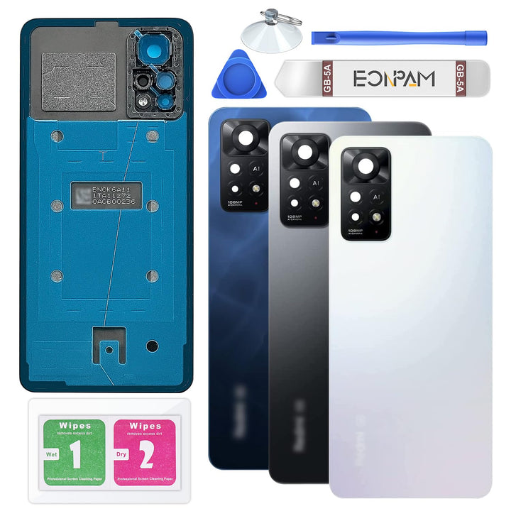 Eonpam Akkudeckel für Xiaomi Redmi Note 11 Pro 5G Rückseite Glas Original Backcover Back Glas Ersatz