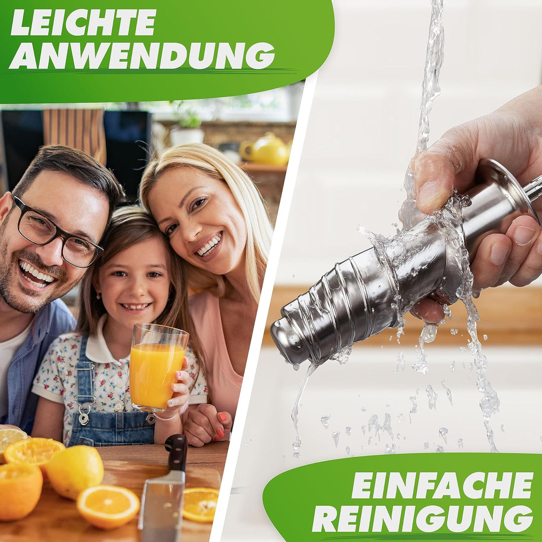 *Neuheit* GREEN-PRESS EDELSTAHL Slow Juicer mit Edelstahl Pressschnecke BPA-frei | Entsafter Selleri