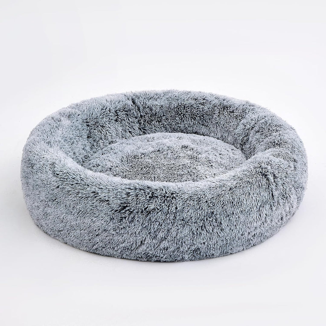 Hundebett Katzenbett Waschbar flauschig 70 cm Grau | orthopädische Hundebetten grosse und kleine Hun