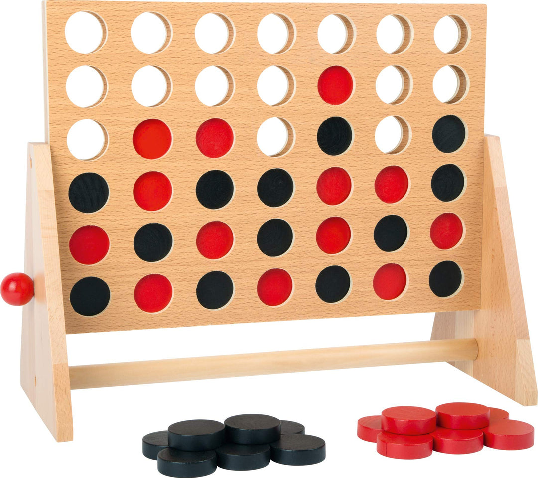 Small Foot Gesellschaftsspiel Vier in Einer Reihe aus Holz, Klassiker in grosser Ausführung, ab 5 Ja
