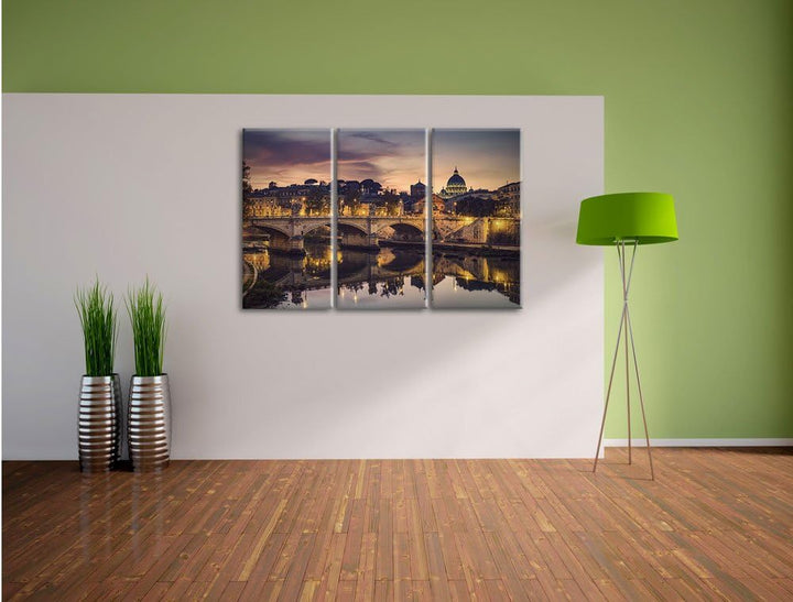 Pixxprint Rom Kathedrale St. Peter als Leinwandbild/Grösse: 3 Teilig (120x80 cm) cm/Wandbild/Kunstdr