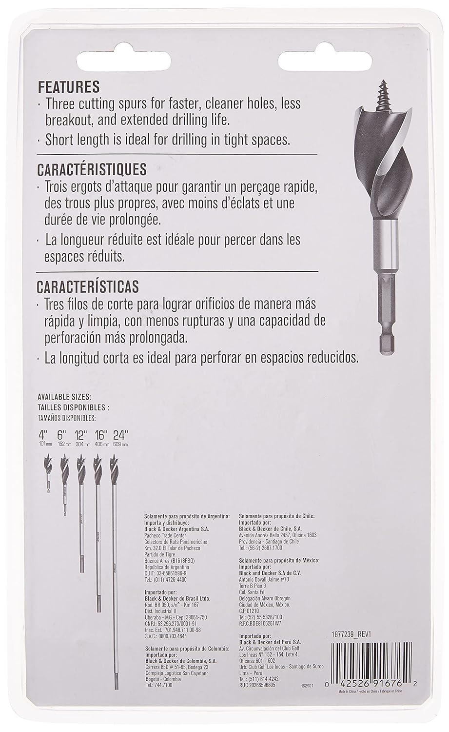Irwin Speedbor Bohrersatz für Holz, 10,2 cm, 6-teilig (1877239) 1-(Pack), 1-(Pack)