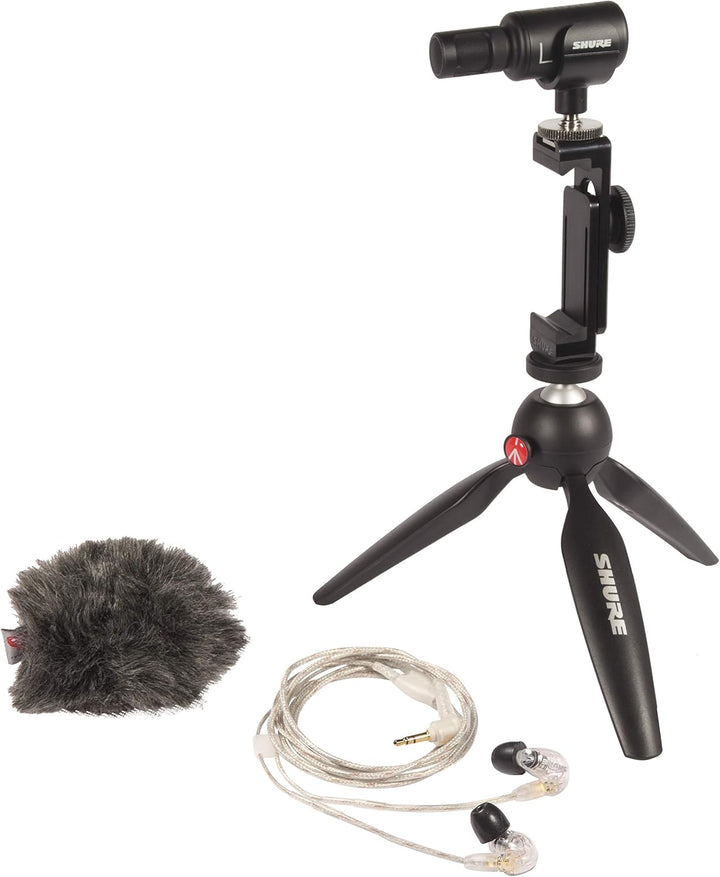 Shure Mobile Video-Recording Kit mit SE215 Ohrhörer und MV88+ Video Kit inklusive digitalem Stereo-K