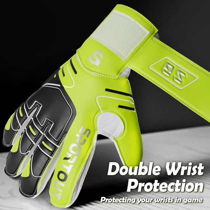 Jugendliche und Erwach,Kinder sener Torwarthandschuhe mit Fingersave，Rutschfes，Gewährung von Starken