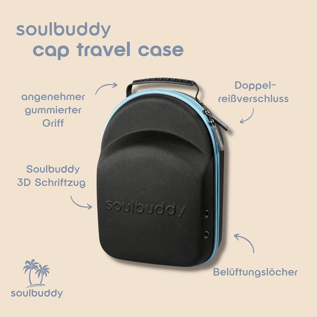 Soulbuddy Cap Travel Case – Transport Box für bis zu 4 Caps – Stabiler Kappen Organizer – Schutz Auf