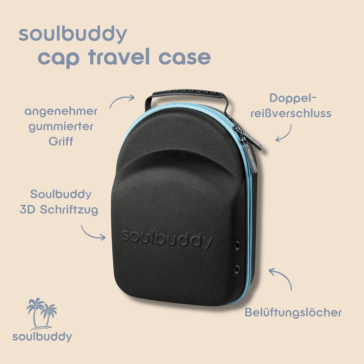 Soulbuddy Cap Travel Case – Transport Box für bis zu 4 Caps – Stabiler Kappen Organizer – Schutz Auf