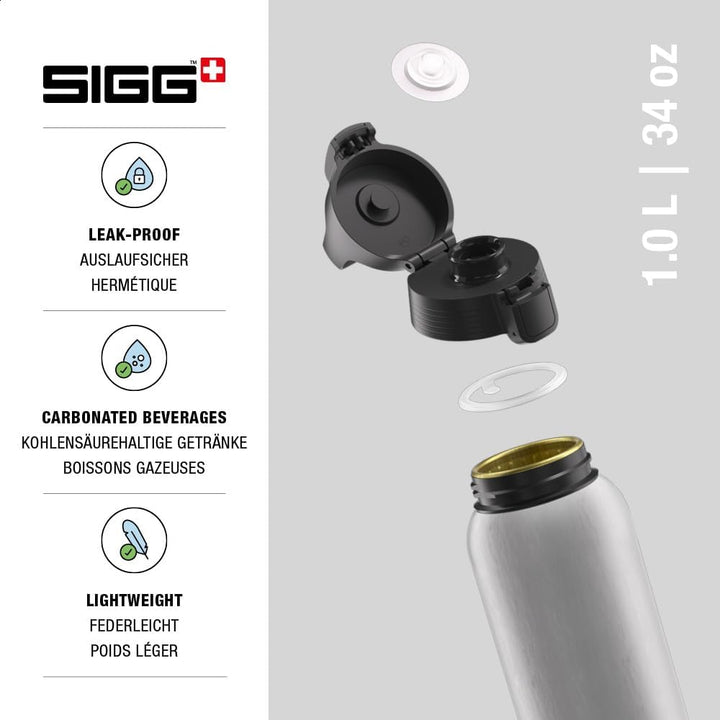 SIGG - Alu Trinkflasche - WMB ONE - Klimaneutral Zertifiziert - Für Kohlensäurehaltige Getränke Geei