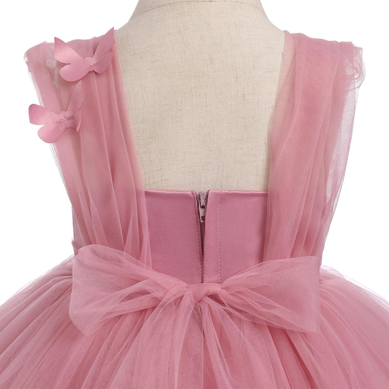 FYMNSI Baby Mädchen Prinzessin Kleid Blumenmädchenkleid Taufkleid Kleinkinder Schmetterling Festlich
