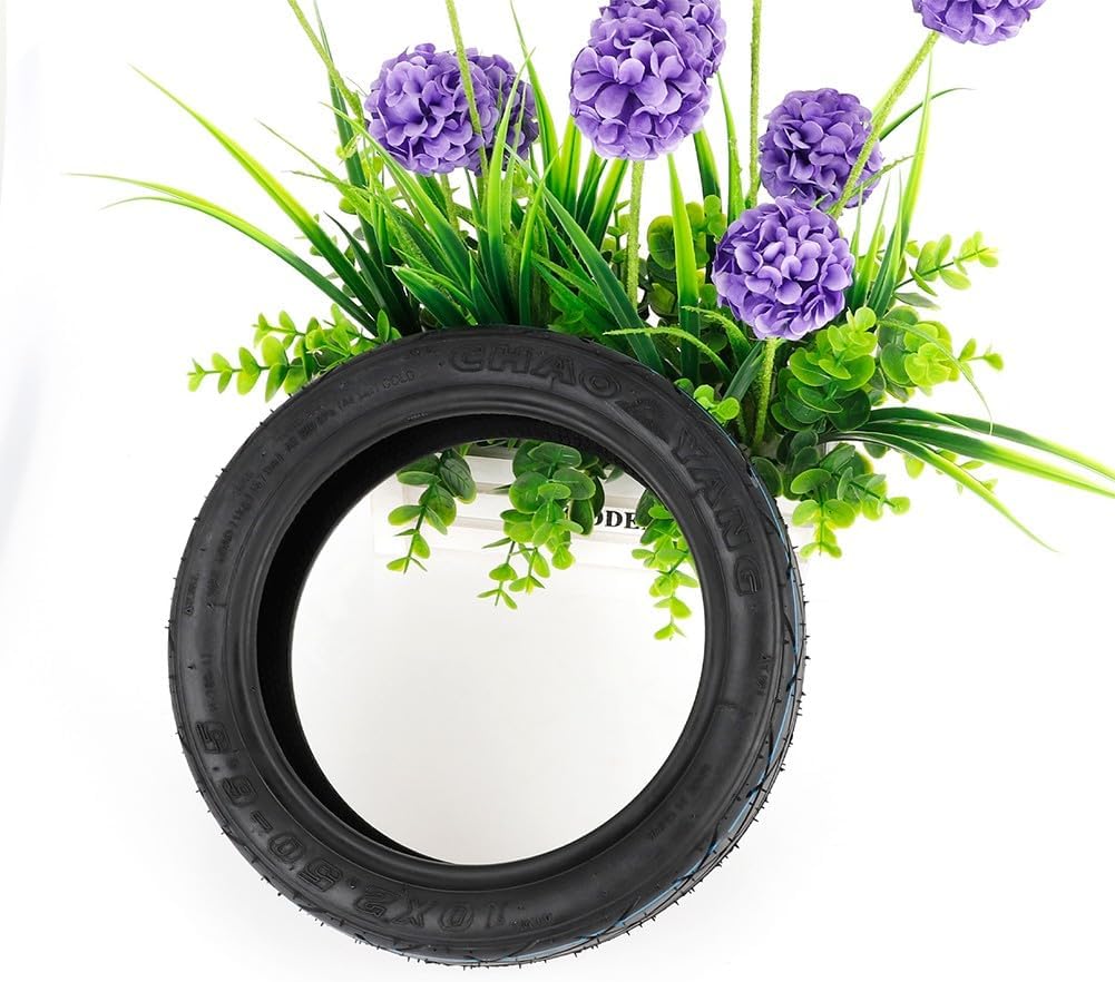 Elektroroller-Reifen, 10 Zoll schwarzer Gummi 10x2.50-6.5 Tubeless Reifen Kit, geeignet für 60/70-6.