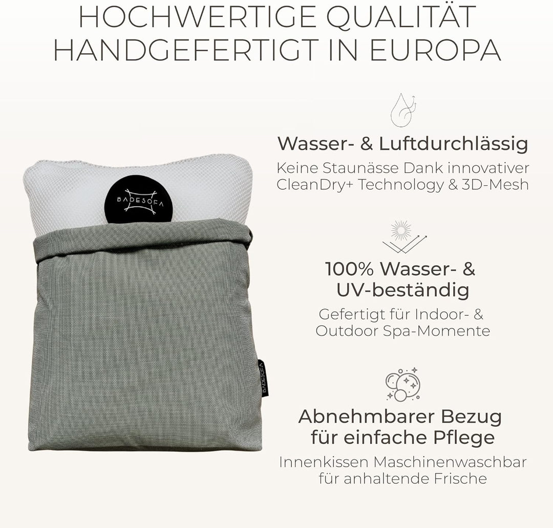 BADESOFA® Fusskissen | Premium-Qualität | Badewannen-Kissen für bequemes Baden | Made in EU | Badewa