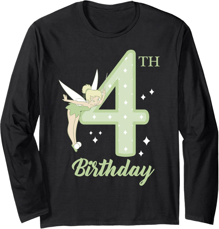 Disney Peter Pan 4th Birthday Tinkerbell Portrait Langarmshirt