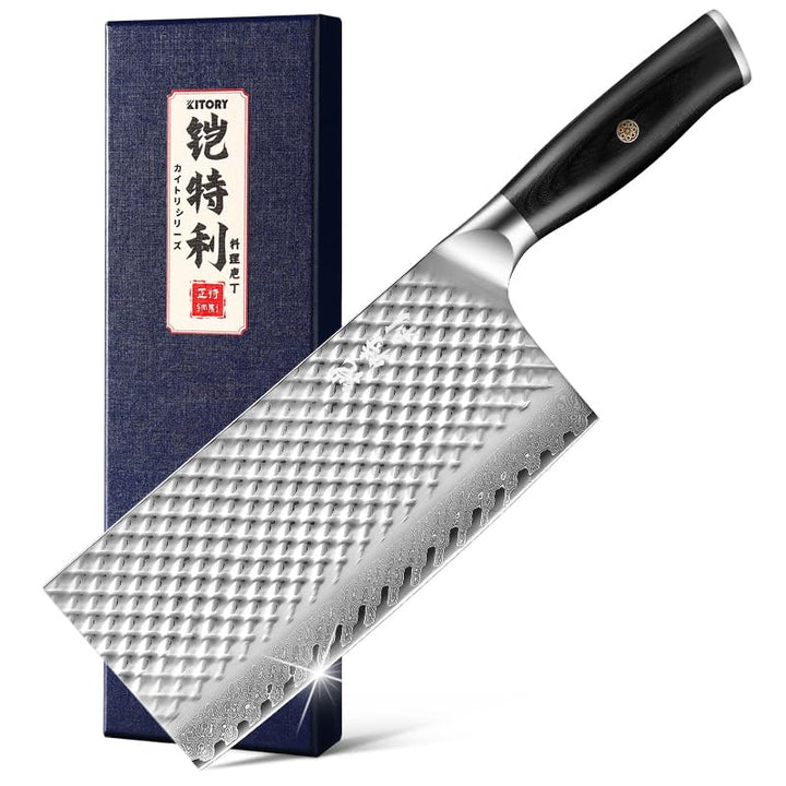 Kitory Japanisches Damast Hackmesser 19cm Fleischbeil Messer VG10 67-Lagen Super Stahl Scharfes Mess