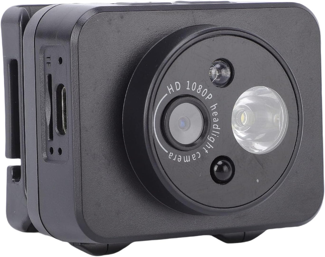 VBESTLIFE Am Kopf Montierte Kamera mit LED-Scheinwerfer, Tragbare HD 1080P 2MP Action-Kamera für Näc