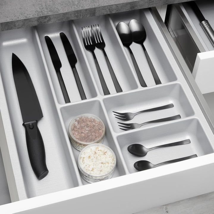 ORGA-BOX 2 Besteckeinsatz Tiefe: 461 x Breite: 409 mm silbergrau mit Canvas Struktur für 50er Nobili