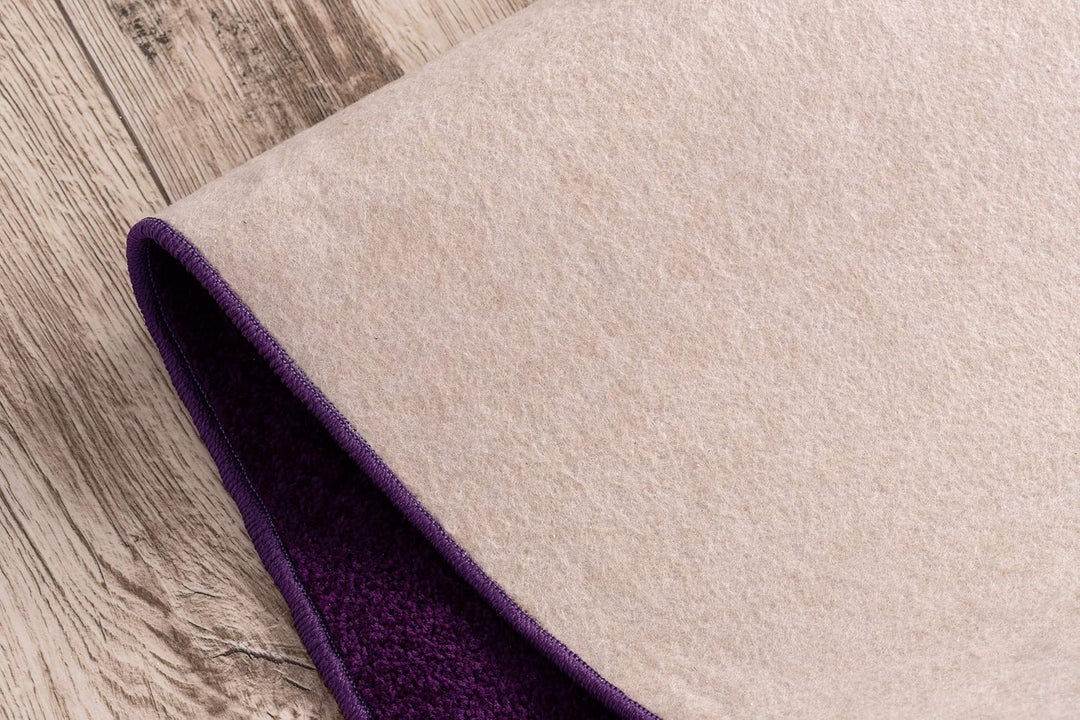 Einfarbiger Teppich Eton für Zimmer, Wohnzimmer, Schlafzimmer, Teppichboden Auslegware, violett lila