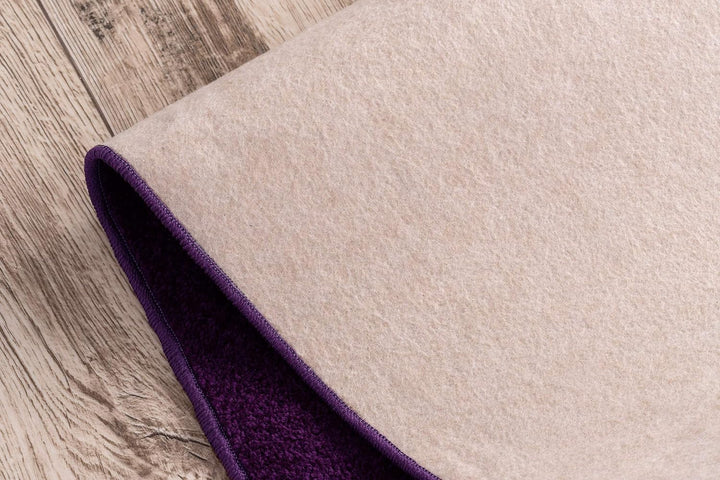 Einfarbiger Teppich Eton für Zimmer, Wohnzimmer, Schlafzimmer, Teppichboden Auslegware, violett lila